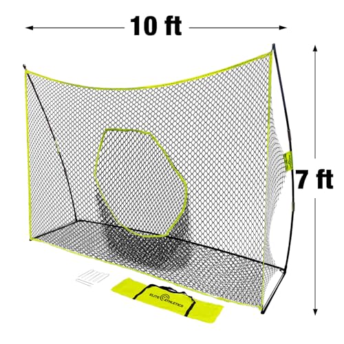 Square Golf Net, 10 x 7 ft Practice and Chipping Net With Target Pocket and Carry Bag for Backyard, Garage, and Indoors