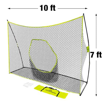 Square Golf Net, 10 x 7 ft Practice and Chipping Net With Target Pocket and Carry Bag for Backyard, Garage, and Indoors