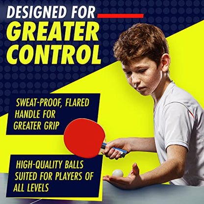 NIBIRU SPORT Professional Ping Pong Paddle Sets - 2 Player or 4 Player Table Tennis Paddles, Retractable Net, Pingpong Balls and Carry Bag Storage Case - Table Tennis Equipment & Ping Pong Accessories - style: 2 Paddles+4 Balls+Net