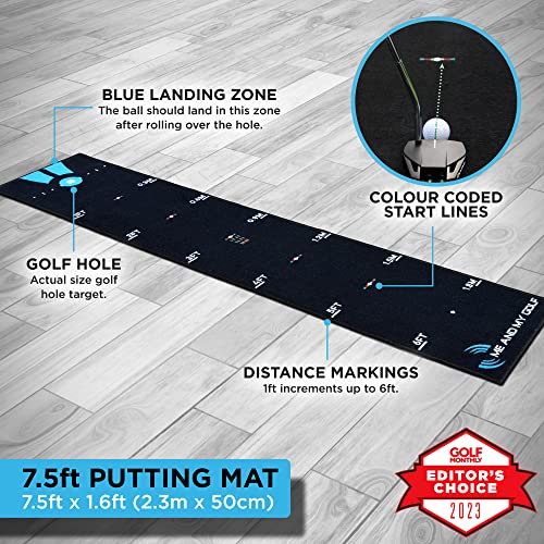 ME AND MY GOLF Breaking Ball Putting Mat - Simulate Breaking Putts at Home - size: 7.5ft