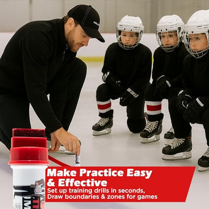 The Hockey Marker Ice Marker for Hockey Rink and Training - Line Marker for Center and Skill Lines, Designed for Ice Practice and Training Drills, Used by Coaches and Goalies - Red