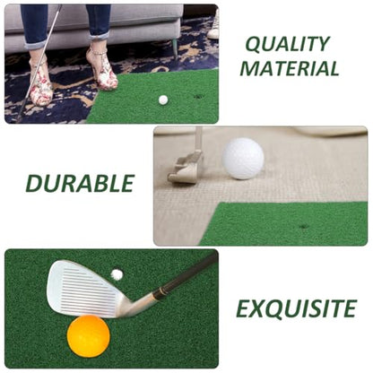 Indoor Golf Practice Mat Portable Swing Training Pad Artificial Turf Hitting Mat for Beginners and Professionals 11.81X11.81 Inches