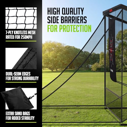 Zealfeel Golf Net, 10x7ft/8x8ft/11x8ft Golf Enclosure Net with Side Barriers/Auto-Ball Return, Low-Noise Target, Carry Bag, 4 Stakes, Hitting Practice Net for Backyard Driving Chipping Indoor Outdoor