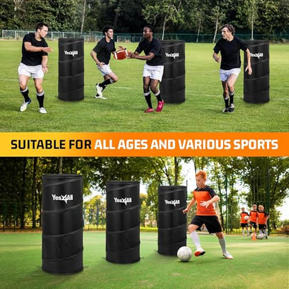 Yes4All Pop Up Defender, 3-Pack Basketball Youth Training Equipment, Portable Football Soccer Basketball Drill Defender - color: B. Black