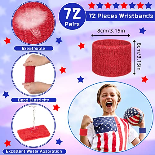 Leyndo Wrist Sweatbands Bulk for Kids Field Day Cotton Terry Sweat Bands Sports Fan Wristbands Kids for Summer Camp Student Football Team Competition Party