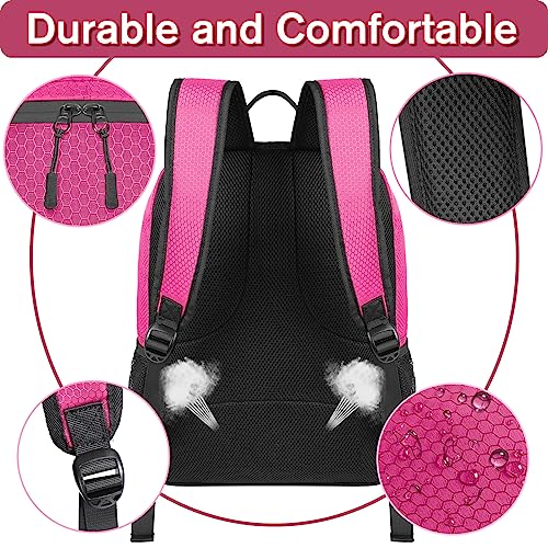 YOREPEK Soccer Backpack,Soccer Bag with Ball Holder, Water resistant Sport Equipment Bags Fit Basketball Volleyball Football - color: Deep Pink