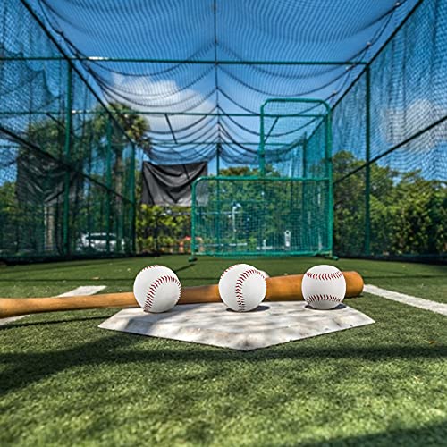 Tebery 6 Pack Sports Practice Softballs, 12-Inch Official Size and Weight Slowpitch Softball, Unmarked & Leather Covered Training Ball for Games, Practice and Training