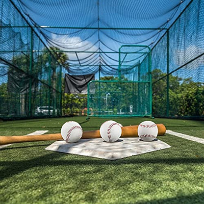 Tebery 6 Pack Sports Practice Softballs, 12-Inch Official Size and Weight Slowpitch Softball, Unmarked & Leather Covered Training Ball for Games, Practice and Training