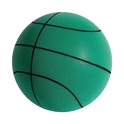 Silent Basketball - Indoor Quiet Training Ball, High-Density Foam, Low Noise, Highly Elastic, Easy to Grip - color: Green, size: Oversized [24cm-7#]