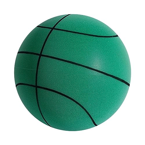 Silent Basketball - Indoor Quiet Training Ball, High-Density Foam, Low Noise, Highly Elastic, Easy to Grip - color: Green, size: Oversized [24cm-7#]
