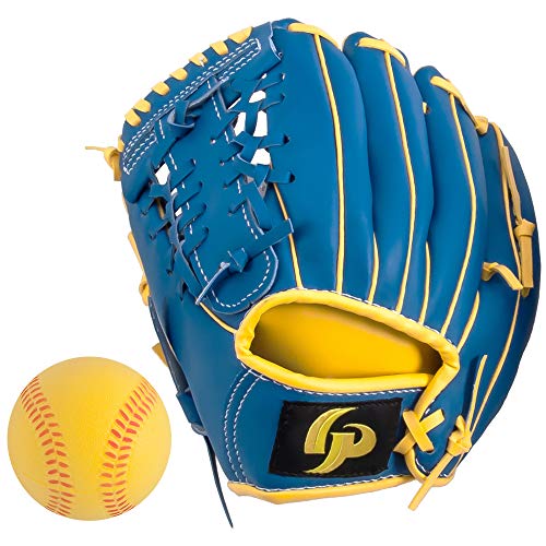GP Baseball Gloves Youth 9 inch Left-Handed Pack with Soft Yellow Ball