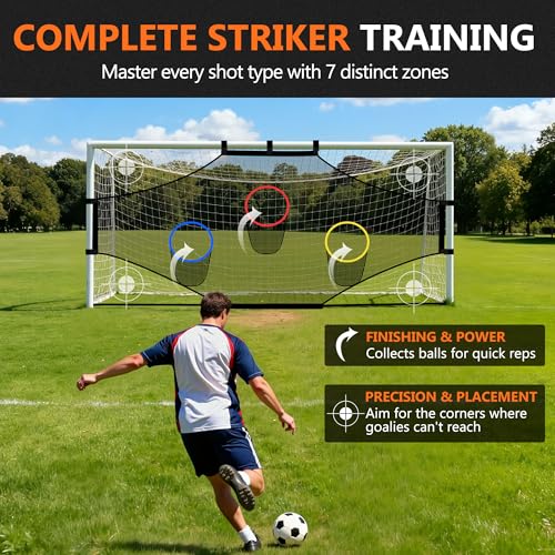 Soccer Goal Target Net【ONLY NET】Equipment Training Soccer Net Practice Soccer Accuracy Target Large Backyard Game Goal Football Youth Rebounder Goal Net Full-Size Goaldees Football Target Bounce Back - style: Target Net 12*6