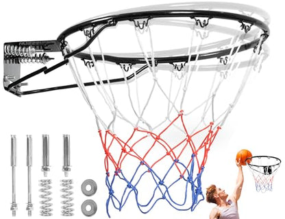 Yes4All Basketball Net, 18-Inch Heavy-Duty Basketball Rim Replacement for Indoor & Outdoor Use, Fits Youth & Adult Hoops - Fixed & Breakaway Options, Bolts Included - style: Breakaway