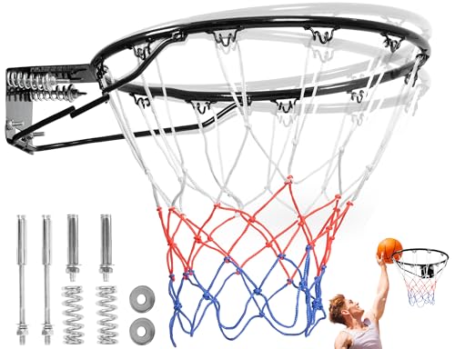 Yes4All Basketball Net, 18-Inch Heavy-Duty Basketball Rim Replacement for Indoor & Outdoor Use, Fits Youth & Adult Hoops - Fixed & Breakaway Options, Bolts Included - style: Breakaway