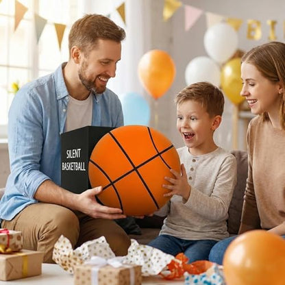 Silent Basketball Size 3/5 (22"/26") Ultra-Quiet No-Noise Indoor Training Ball, High-Density Soft Foam Easy Grip Highly Elastic Practice Ball with Individual Gift Packaging