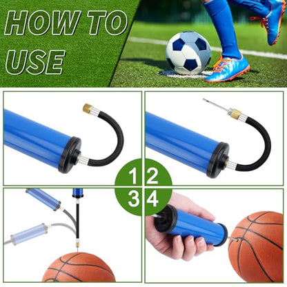 100 Sets Ball Air Pump Bulk for Sports Balls Include Needle Nozzle Extension Hose Hand Inflation Kit for Basketball Soccer Football Volleyball Balloon, Operation Bulk Christmas Child Items Gifts - color: Blue