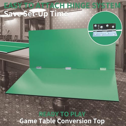 7/8/9ft Mid-Size Ping Pong Conversion Top with Net Set for Billiard and Pool Tables - Regulation Top Converts Billiards into Ping Pong Table Blue/Green/Black - color: Green, size: 8 FT