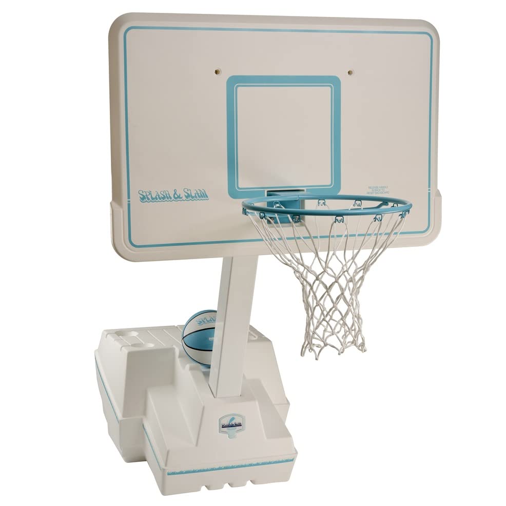 Dunn-Rite Products 18 Inch Splash and Slam RIM150 Outdoor Stainless Steel Vinyl Coated Swimming Pool Backboard Replacement Basketball Hoop Rim, Blue