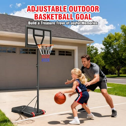 Yohood Kids Basketball Hoop Outdoor Height Adjustable 3-7 FT, Portable Basketball Goal System for Kids Youth Teens in Backyard/Driveway/Indoor, Shatterproof Backboard and Stable Base