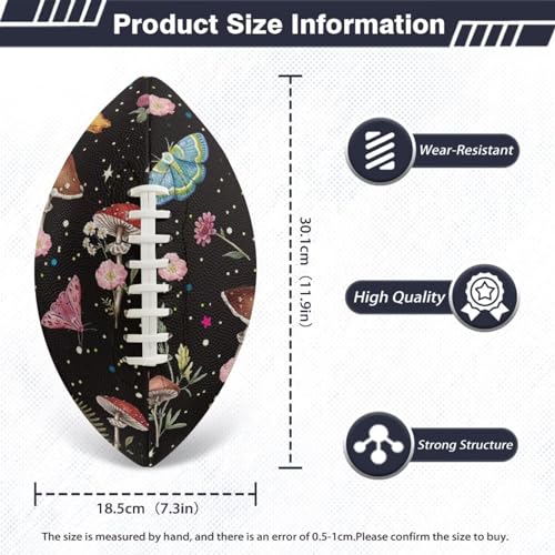 SYtrade Recreational Football Game Footballs PU Composite Leather Footballs for Training Indoor Outdoor - color: Mushroom Butterfly Star
