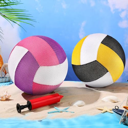Threan 2 Pcs 8.5 Inch Waterproof Pool Volleyball Colorful Grip Water Volleyball Beach Toy Pool Sports Training Ball Outdoor and Indoor Activities