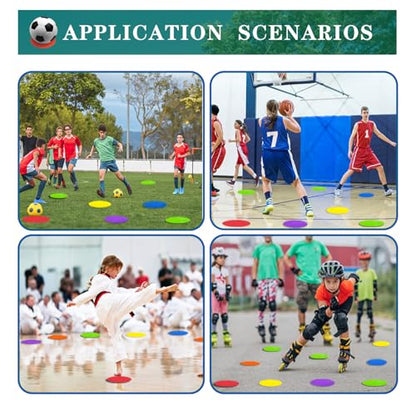 LAZR Non Slip Agility Marker Aggregate Dots 4.72 inch 9 inch Floor Dot Marker for Classroom Dance Sports Football Basketball Speed Agility Training - style: 4.72inch 60pcs