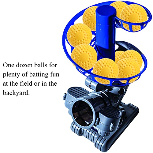 Tebery 12 Pack Yellow Dimpled Practice Balls, 12-Inch Pitching Machine Softballs Baseballs for Hand-Eye Coordination, Hitting and Fielding Practice