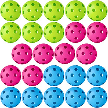Coopay 24/80 Pack Practice Baseball SoftBalls Plastic Training Balls Lightweight Hollow Balls with a Drawstring Bag for Hitting, Baseball Training Indoor Outdoor Use - color: Green, Blue, Pink, style: 24 Pack