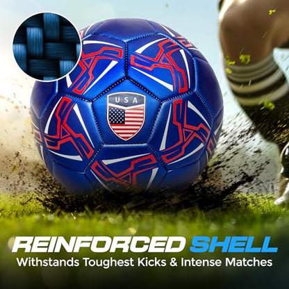 Western Star Soccer Ball USA - Official Match Grade Soccer Balls - Youth & Adult - Attractive and Durable Design - Performance