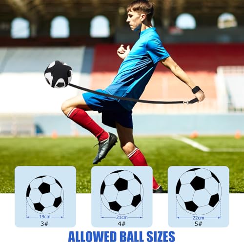 TOBWOLF Wrist Belt Solo Soccer Kick Trainer, Adjustable Handle Soccer Ball Trainers with String Fits Ball Size 3, 4, 5, Football Juggling Throwing Trainer for Adult/Youth to Enhance Ball Control Skill