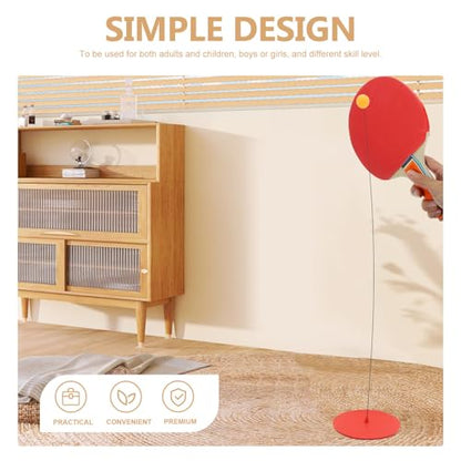 UPKOCH Table Tennis Training Set Elastic Racket with Base and Ball, Wooden Paddle Kit for Indoor Ping Pong Practice, Single Player Sports and Family Random Color