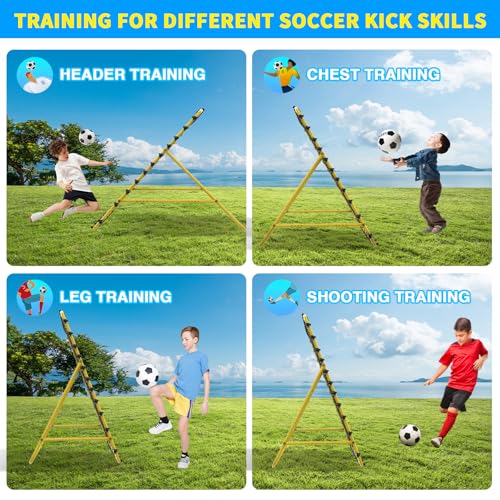 Adjustable Volleyball Rebounder Net 7x4 FT - Ultimate Training Equipment for Volleyball & Lacrosse Enhanced Bouncing System for Volleying, Bumping, and Spiking Drills - color: Yellow