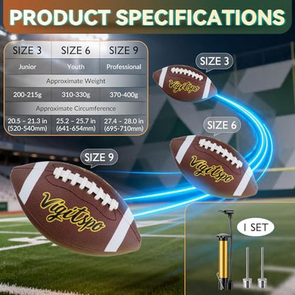 Pro Training Football | Confident Control PU Leather Ball for Matches & Practice |Junior, Youth & Adult Sizes - size: junior