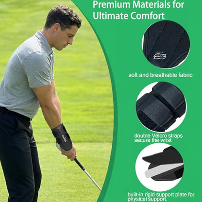 2026 Golf Wrist Trainer Pro,Golf Wrist Brace with Internal Rigid Splint for Left/Right Handed, Golf Wrist Training Aid to Correct Wrist Angle and Reduce Chicken Wing for Golf Beginners