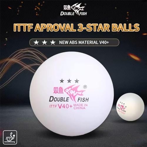 DOUBLE FISH Ping Pong Balls White ITTF Approval Professional 3-Star Ping Pong Ball WTT Smash Offical Table Tennis Balls 40+ABS Training Balls Lin Gaoyuan Training Competition