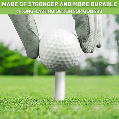 FINGER TEN Golf Rubber Tees Driving Range 3 Inch 1.5'' 2.25'' 2.75'' 3.13'' Tee Holder for Mat 1.5'' 2'' with Plastic Tees Indoor Outdoor Use - style: White-25 Pcs