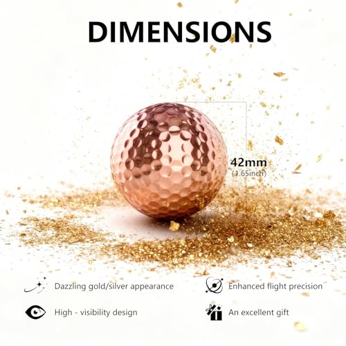 Pink Gold Gradient Laser Golf Balls - 4 Balls Premium Gift Box, Surlyn Cover for Superior Spin & Distance - High Visibility Alignment Aid - Ideal Golf Tournament Prizes, Unique Gifts for Golfers