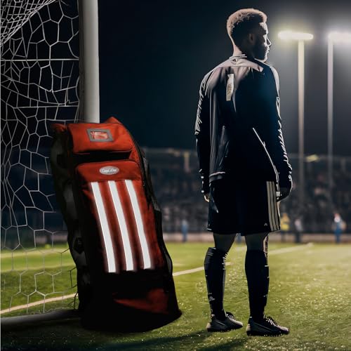 OrgaWise XXL Soccer Ball Bags for Coaches | 600D Oxford Cloth | SBS Zippers | Card Holder | Night Reflective Strips | Plated Holes | Chest Strap | Carry Handle - color: Red