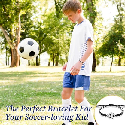simarro 12pcs Soccer Baseball Basketball Braided Sports Bracelets, Sports Accessories Adjustable Football Inspirational Wristbands for Fans Men Women Teen Adults Team