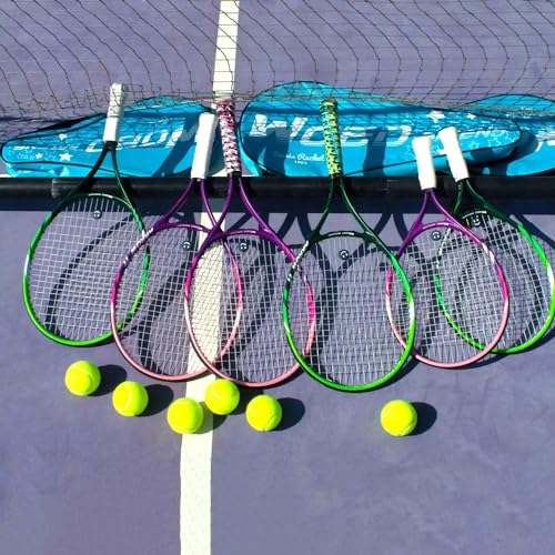 19" 23" 25" Kids Tennis Racket Junior/Youth Tennis Racquet with Tennis Ball Carry Bag Overgrips Vibrations Dampers… - color: 23 Inch