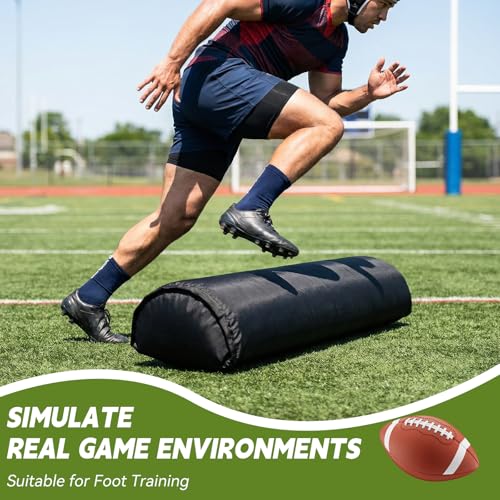 2 PCS Inflatable Football Step Over Dummy with Air Pump, Tackle Dummy with Handles for Easy Storage & Portability, Football Training Equipment for Enhancing Footwork Drills/Athletic Skills