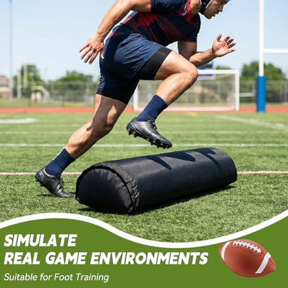 2 PCS Inflatable Football Step Over Dummy with Air Pump, Tackle Dummy with Handles for Easy Storage & Portability, Football Training Equipment for Enhancing Footwork Drills/Athletic Skills