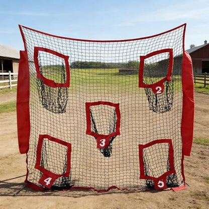 Gugxiom Football Training Net with Target Bags, Portable Passing Practice Net for Throwing Accuracy and Strength Training