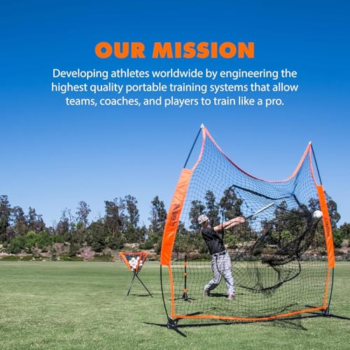 Bownet Original Big Mouth 7’ x 7’ Baseball Softball Hitting Net – Portable Pitching & Batting Practice Net, Heavy Duty Steel Frame, Fast 60-Second Setup, Carry Bag