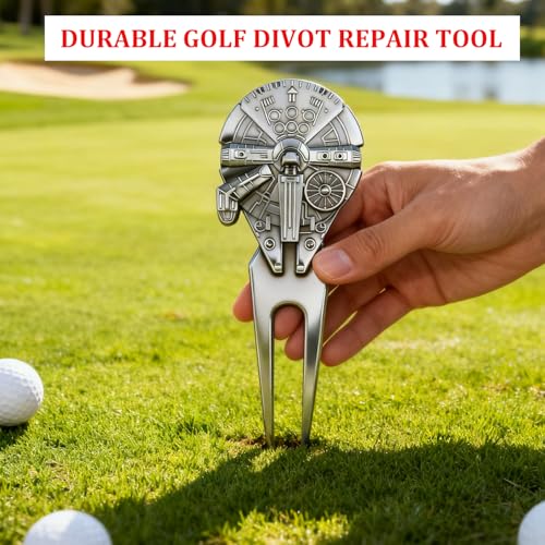 WIGERLON Golf Divot Tool and Ball Marker Set,Divot Repair Tool with Ball Marker(1pcs Divot Tool,2 Set Golf Hat Clip with Enamel Magnetic Ball Marker)