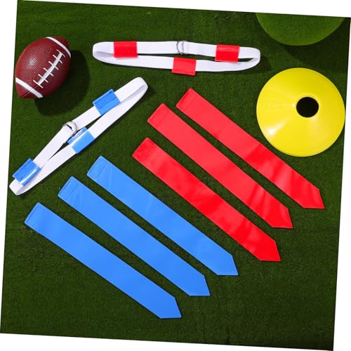 Abaodam 16Pcs Flag Football Training Set Adjustable Belts Cones for Youth and Adult Players for Practice and Drills Includes Flags for Competitive Play