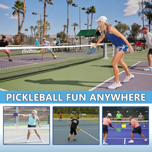 Aluminum Pickleball Net System,Constructed of Rust Proof Aluminum Frame,Regulation Size 22 FT - size: Surface Mount