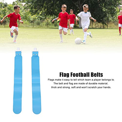 Flag Football Set, Adjustable Flag Football Belts for Kids Youth and Adults Training, 5pcs - color: Blue
