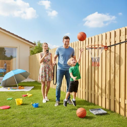 Heavy Duty 18" Basketball Hoop Wall Mount Replacement, Dual Spring Shock Absorption, Easy No-Drill & Drill Installation for Outdoor Indoor Use