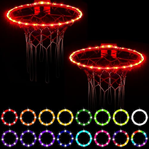 Waybelive LED Basketball Hoop Lights, Remote Control Basketball Rim LED Light, 16 Color Change by Yourself, Waterproof, Super Bright to Play at Night Outdoors, Good Gift for Kids - style: LED Basketball Hoop Lights
